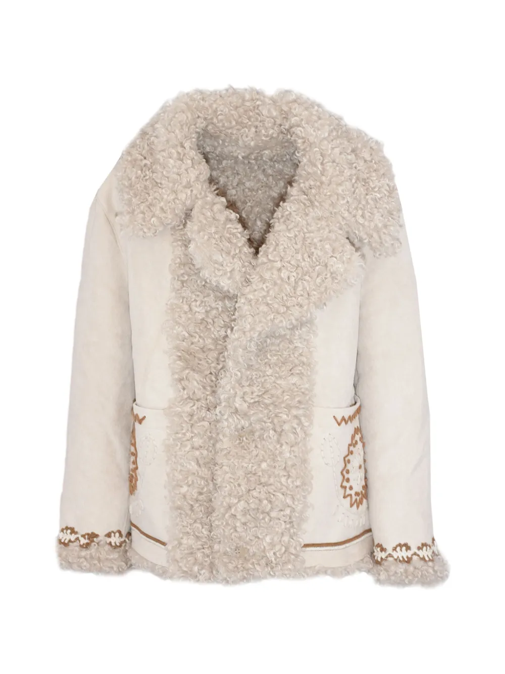 PHO FIRENZE reversible embroidered jacket - Toni neutri