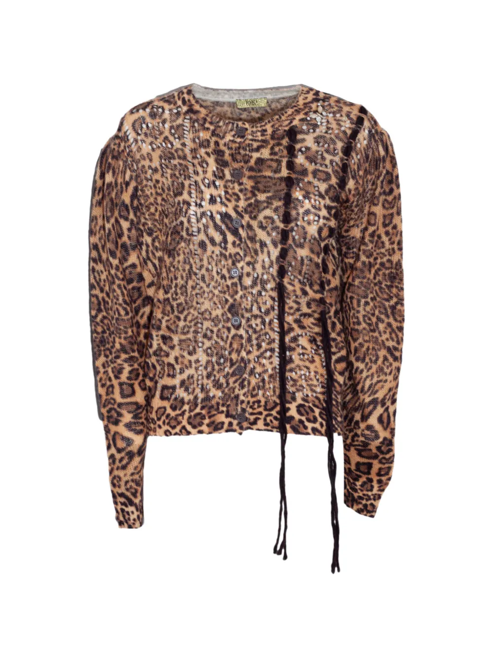 PHO FIRENZE leopard-print fringed cardigan