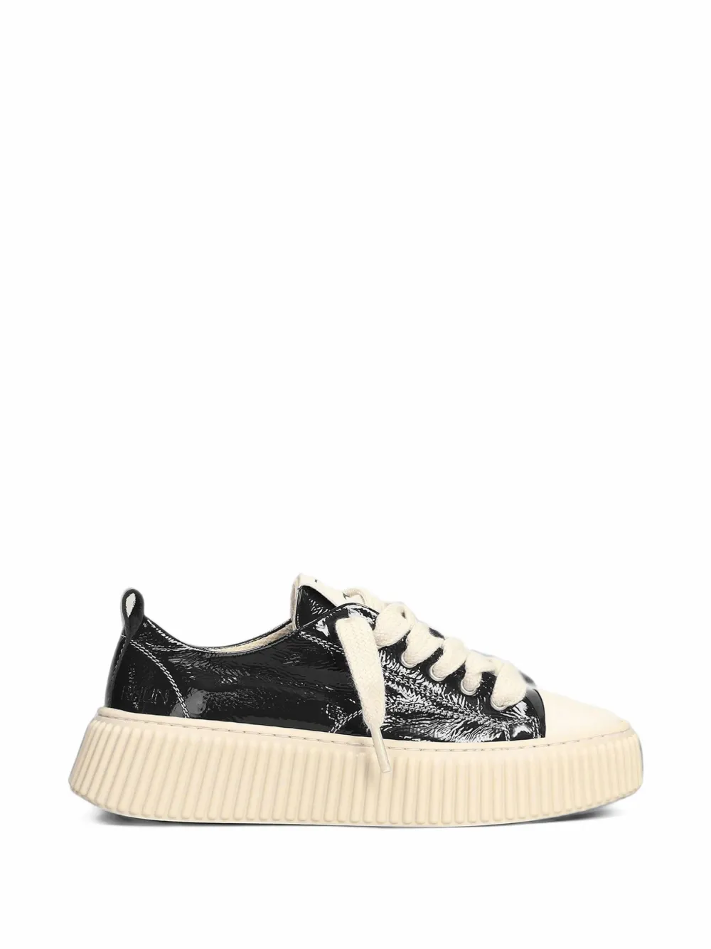 Rhun Patent-leather Flatform Sneakers In Black