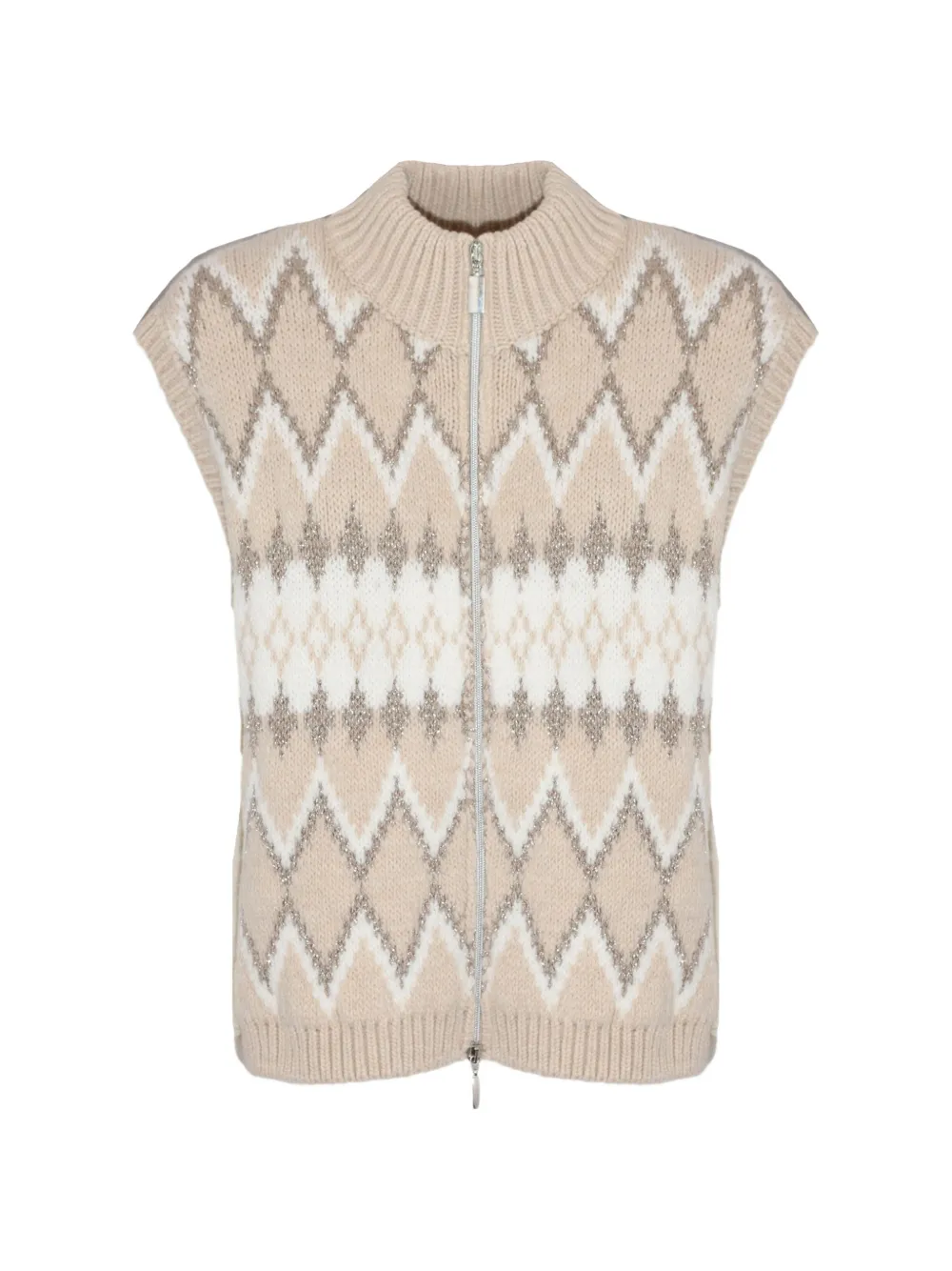 PHO FIRENZE jacquard-knit zip-up waistcoat