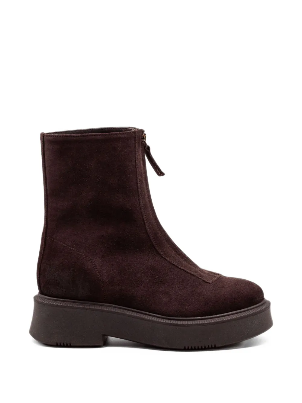 Archive front-zip platform ankle boots
