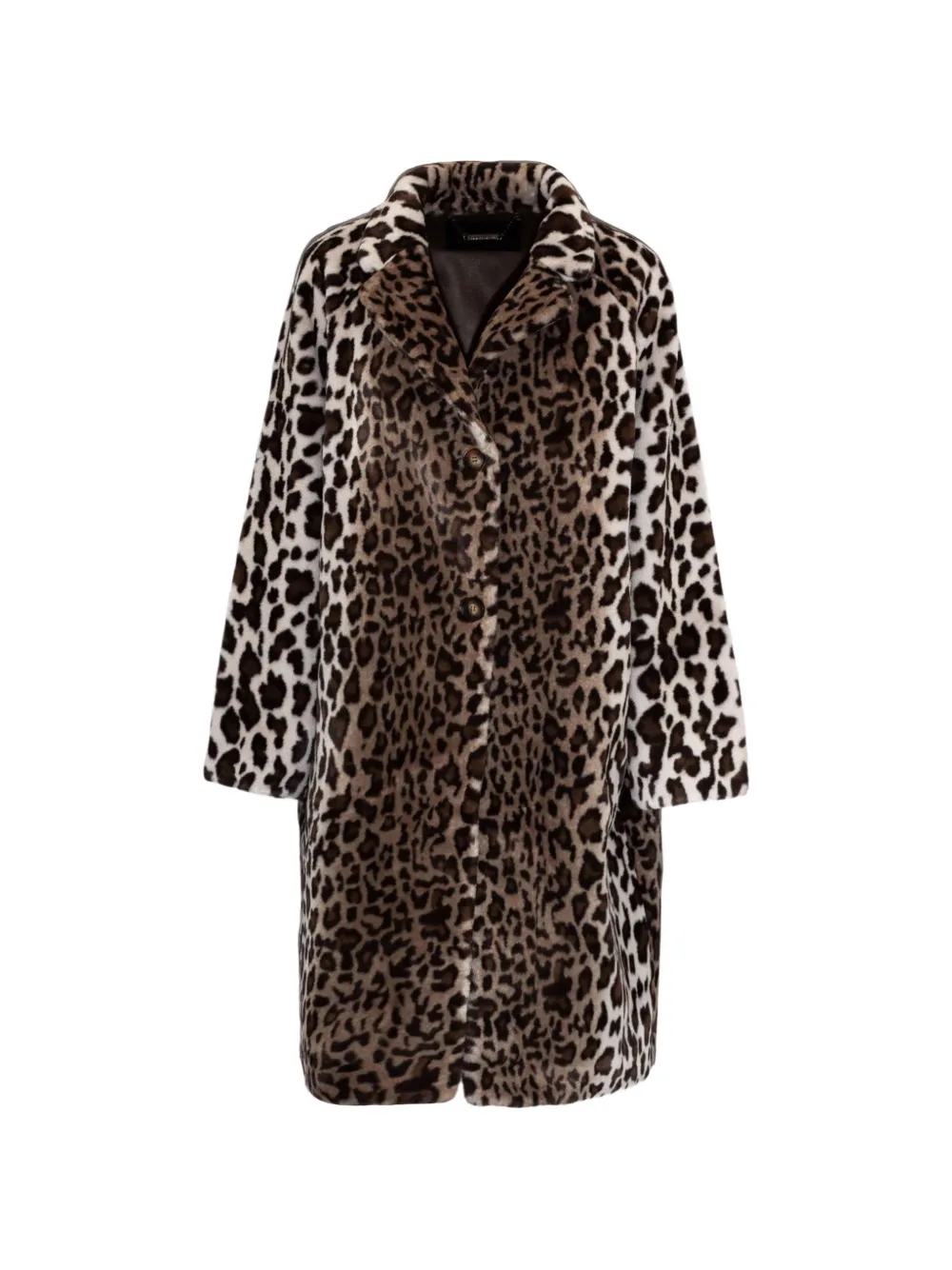 LOU ANDREA leopard-print faux-fur coat