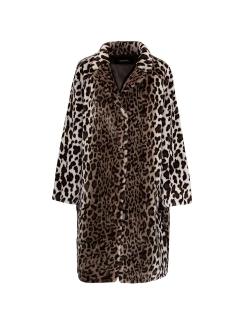 LOU ANDREA abrigo texturizado con estampado de leopardo