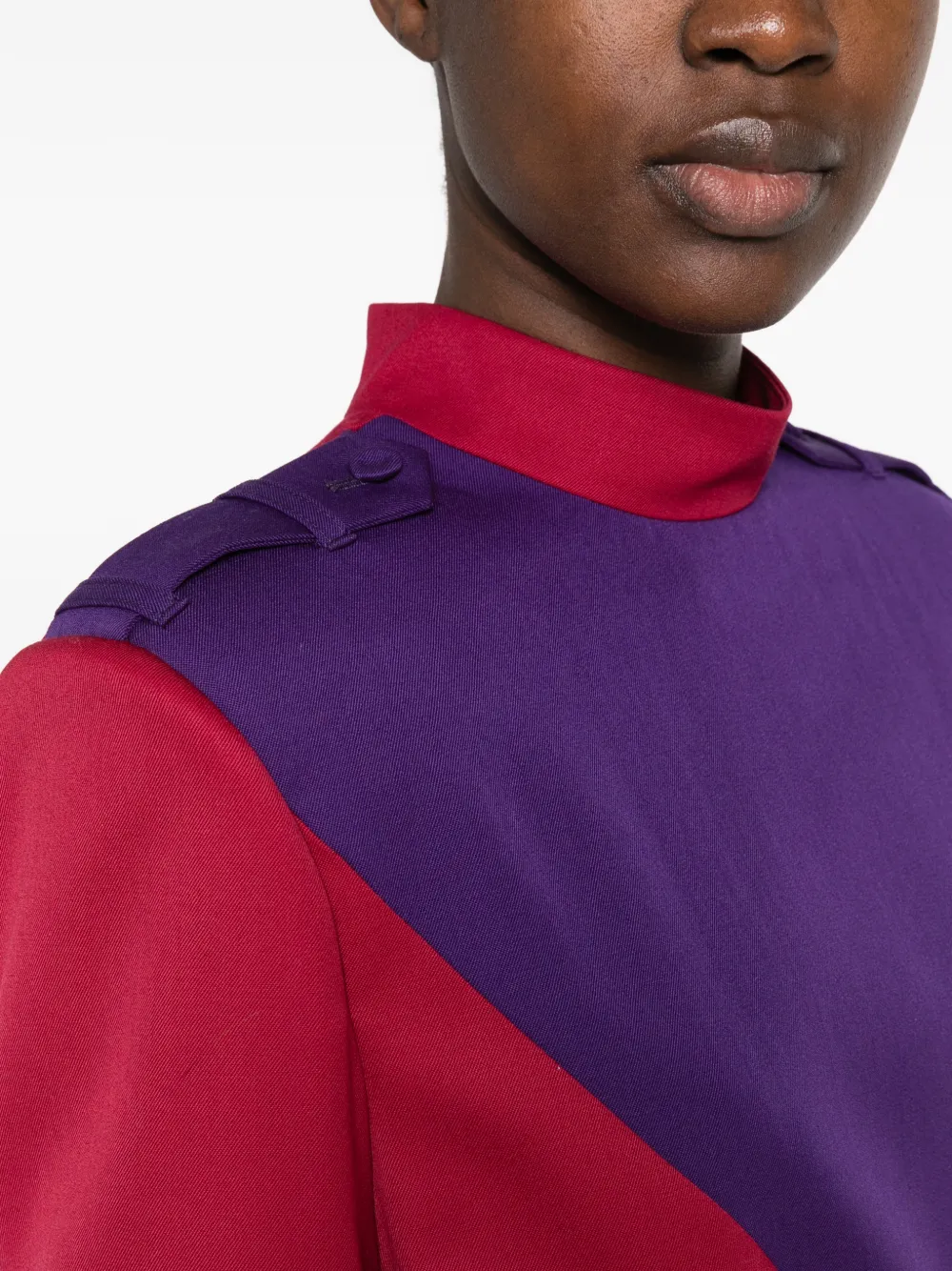 Mugler Tweekleurige uniformblouse Rood