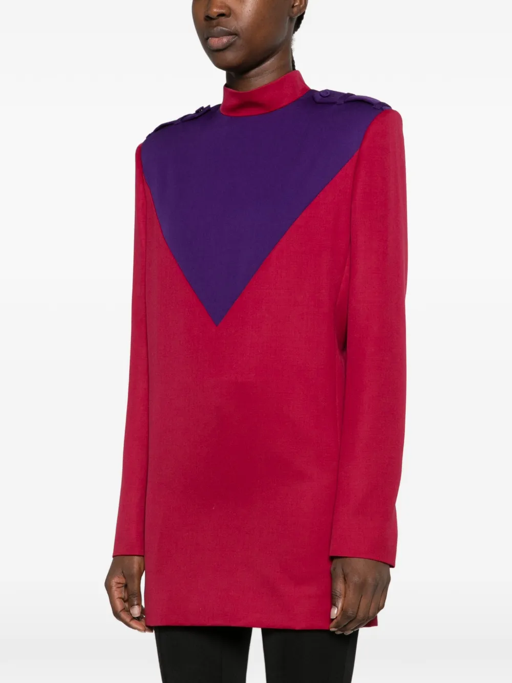 Mugler Tweekleurige uniformblouse Rood