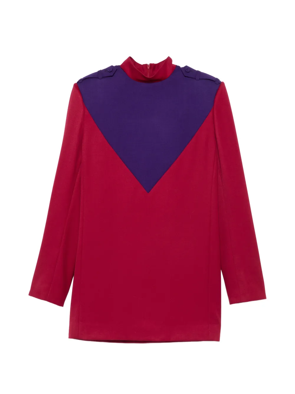 Mugler colour-block epaulette top - Rot