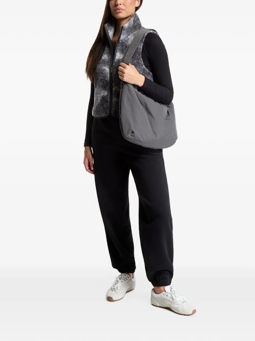 Urban Classics Teddy bodywarmer met wolkenprint Grijs