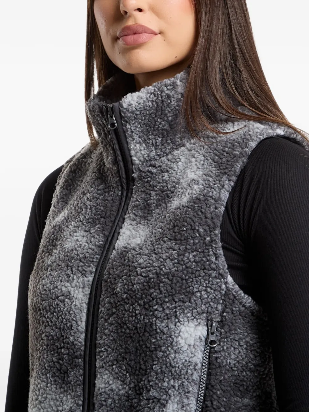 Urban Classics Teddy bodywarmer met wolkenprint Grijs