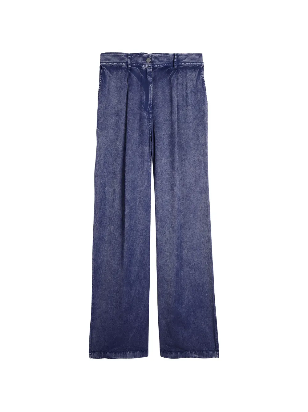 Diesel wde-leg pants in denim-effect viscose - Blau