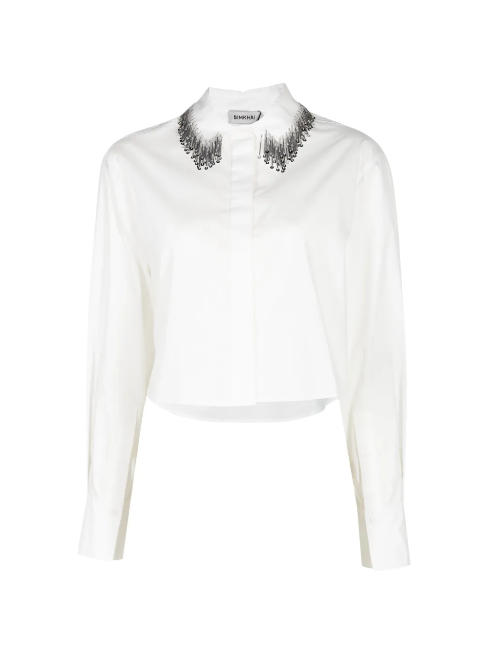 SIMKHAI Renata cropped shirt Wit