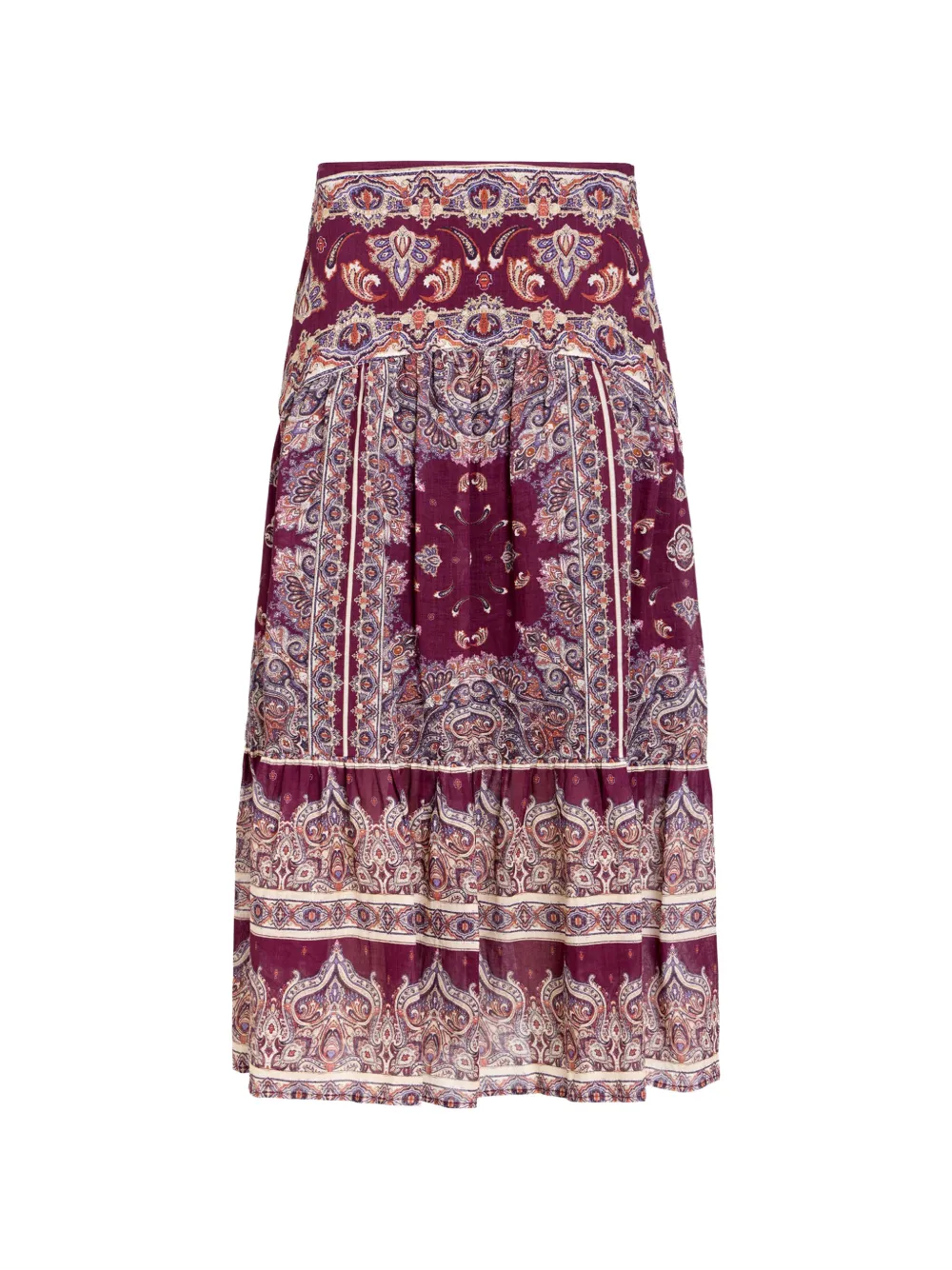 Marie Oliver Holland paisley-print tiered maxi skirt - Viola