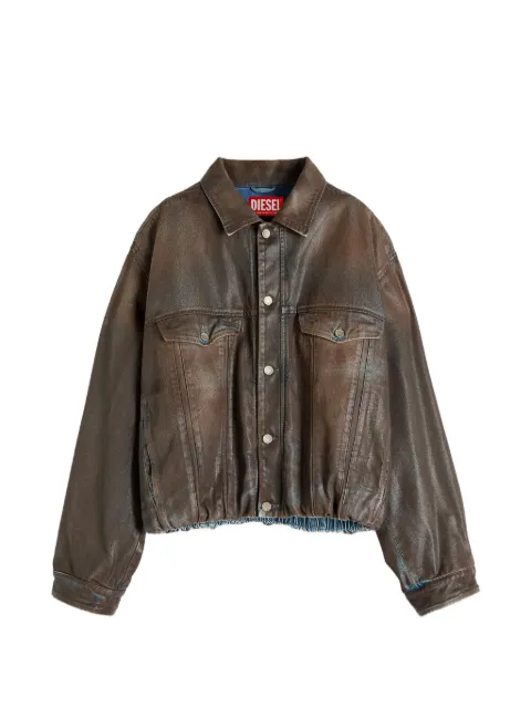 Diesel trucker jacket in coated denim