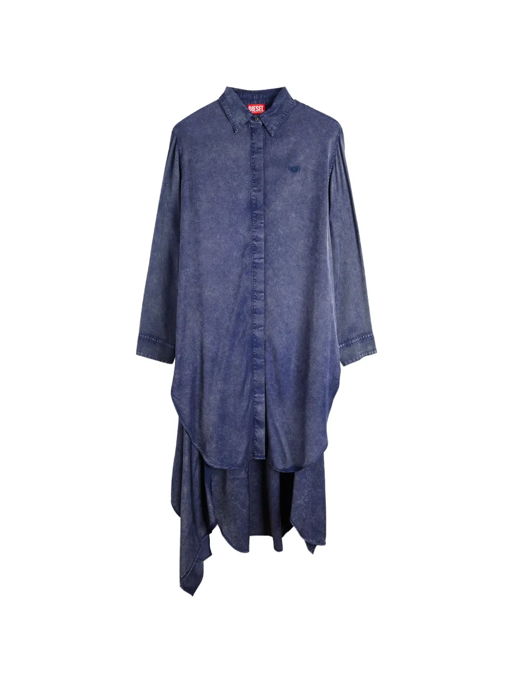 Diesel midi shirt dress in denim-effect viscose - Blue