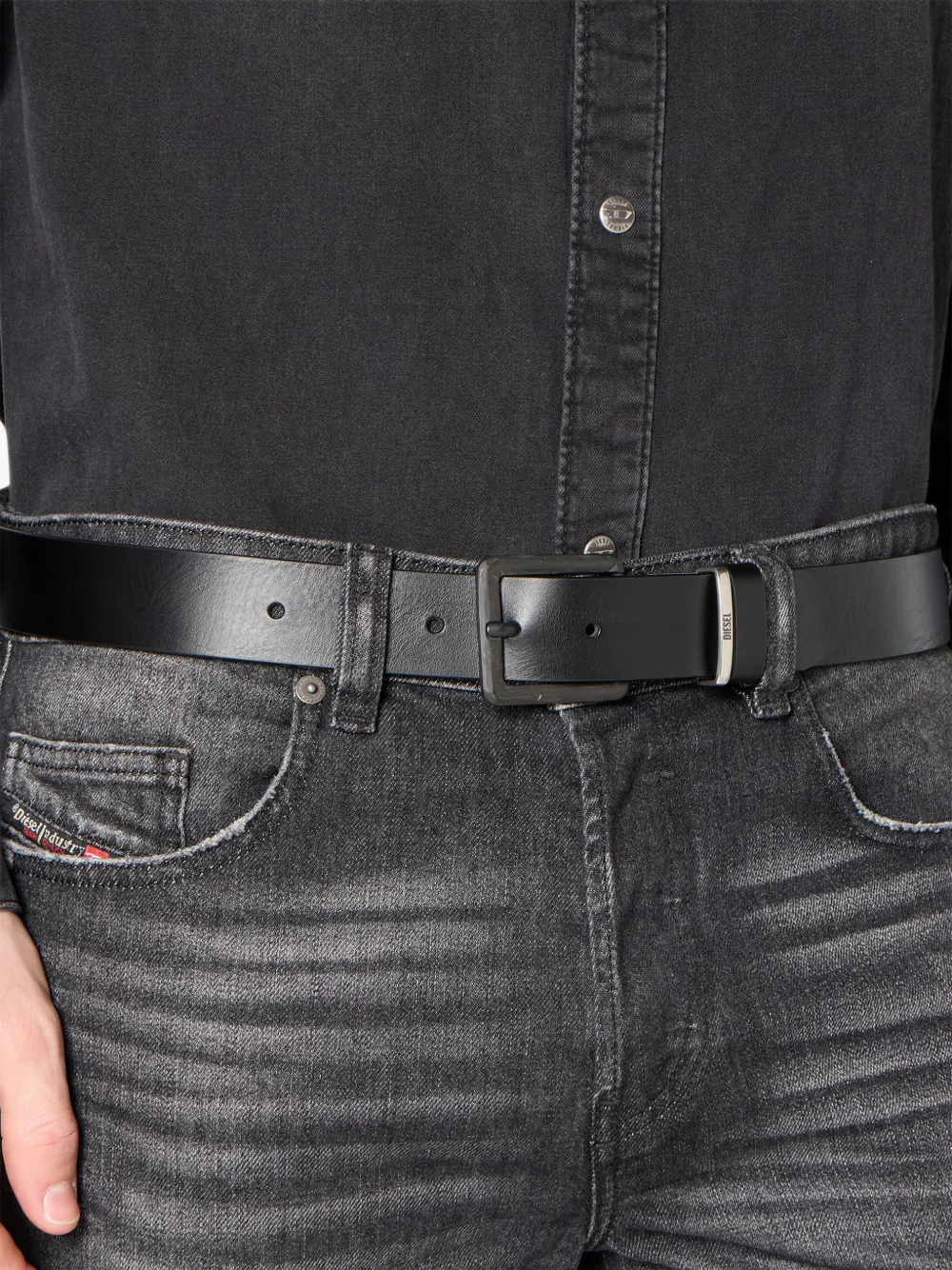Diesel B-DSL Rivets belt Zwart