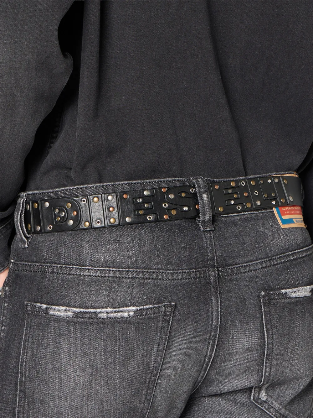 Diesel B-DSL Rivets belt Zwart