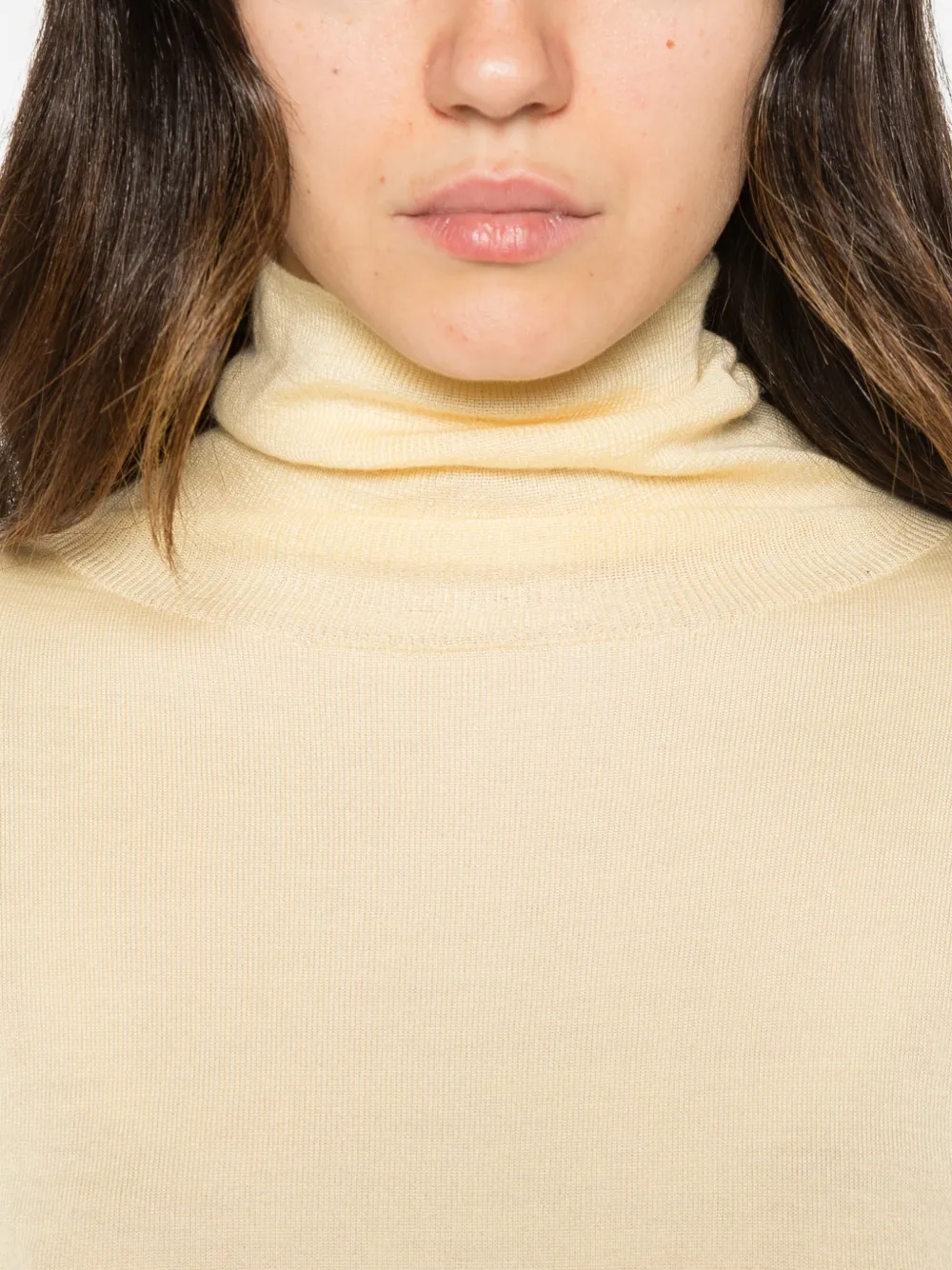 Fabiana Filippi roll-neck long-sleeve sweater Geel