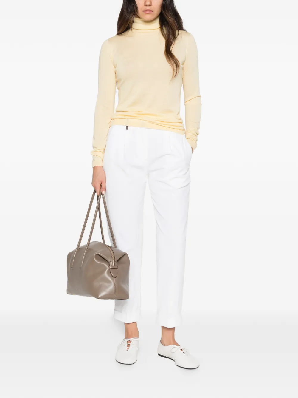 Fabiana Filippi roll-neck long-sleeve sweater Geel