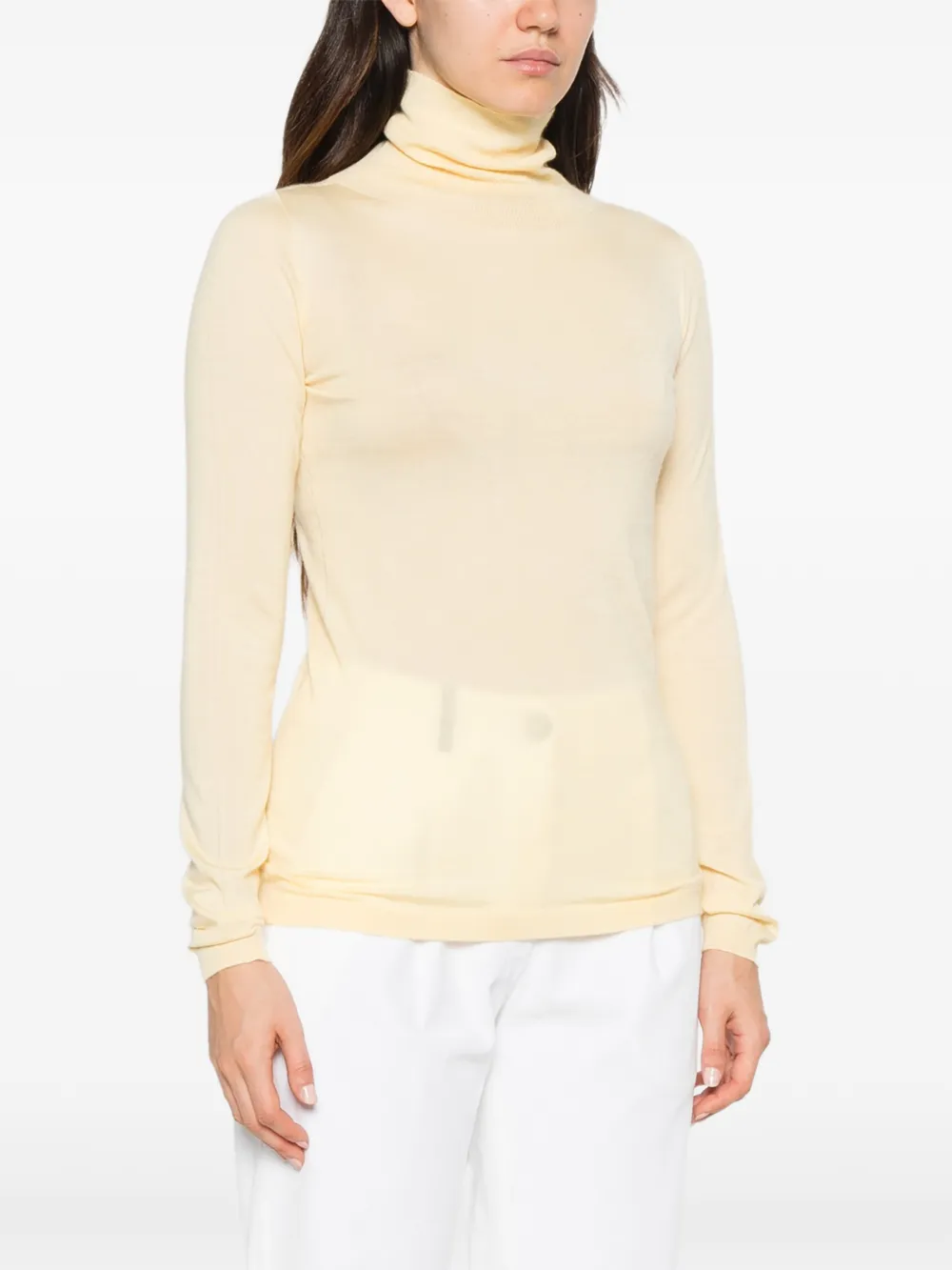 Fabiana Filippi roll-neck long-sleeve sweater Geel