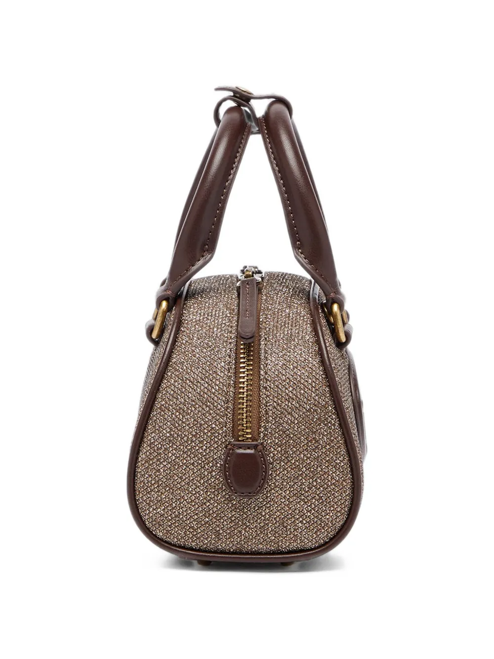Diesel 1DR Dome- small bowling bag in Lurex fabric Bruin