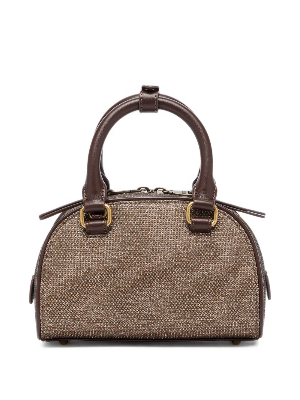 Diesel 1DR Dome- small bowling bag in Lurex fabric Bruin