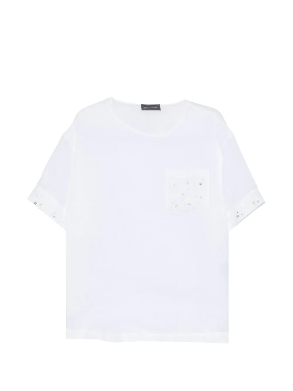 Lorena Antoniazzi T-shirt met verfraaide zak Wit