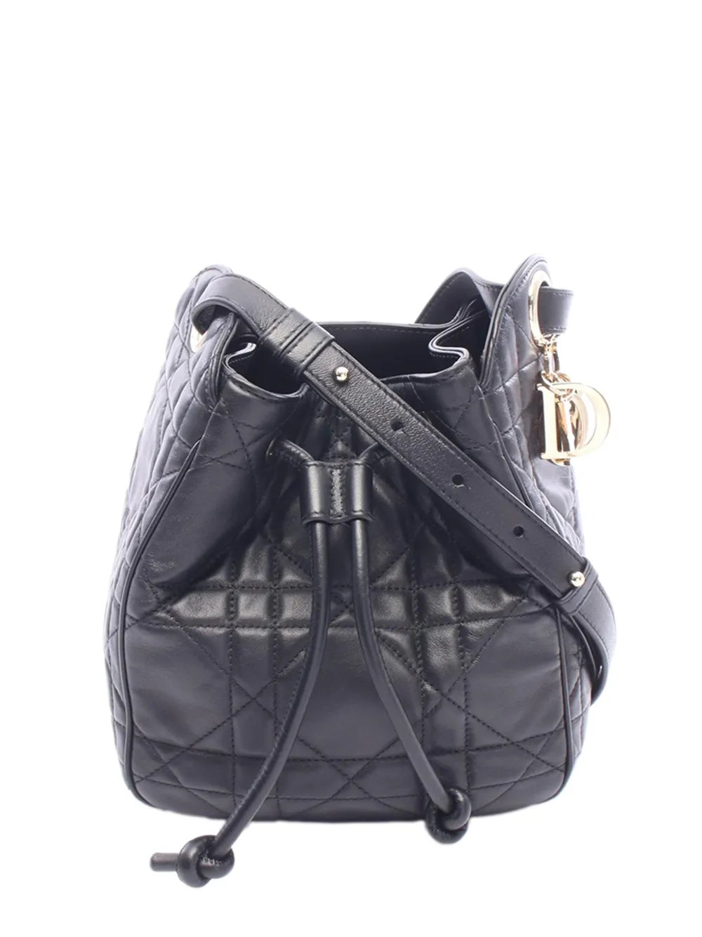 Christian Dior Pre-Owned 2000-2026 Small Lambskin Cannage D Motion Bag bucket bag - Schwarz