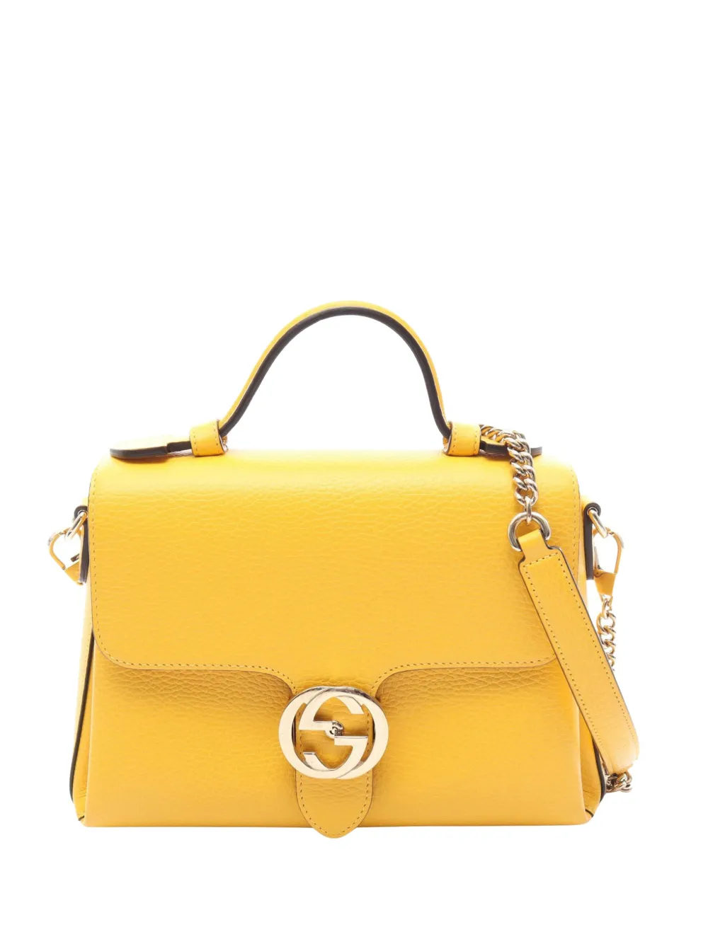 Gucci Pre-Owned 2000-2015 Small Dollar Calf Interlocking G satchel - Gelb