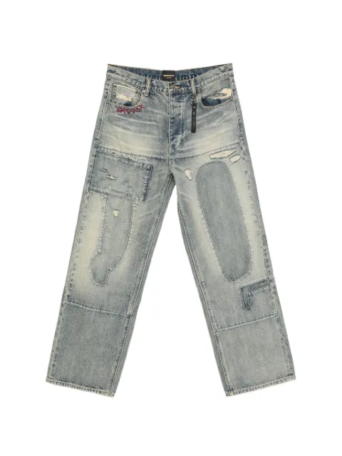 DAGGER mended-patchwork jeans