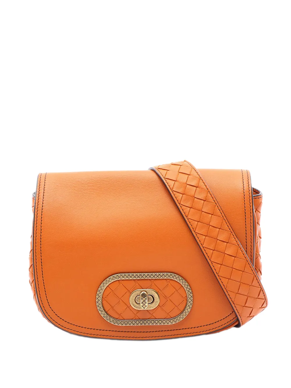 Bottega Veneta Pre-Owned 2012-2026 Nappa Intrecciato Luna crossbody bag - Braun