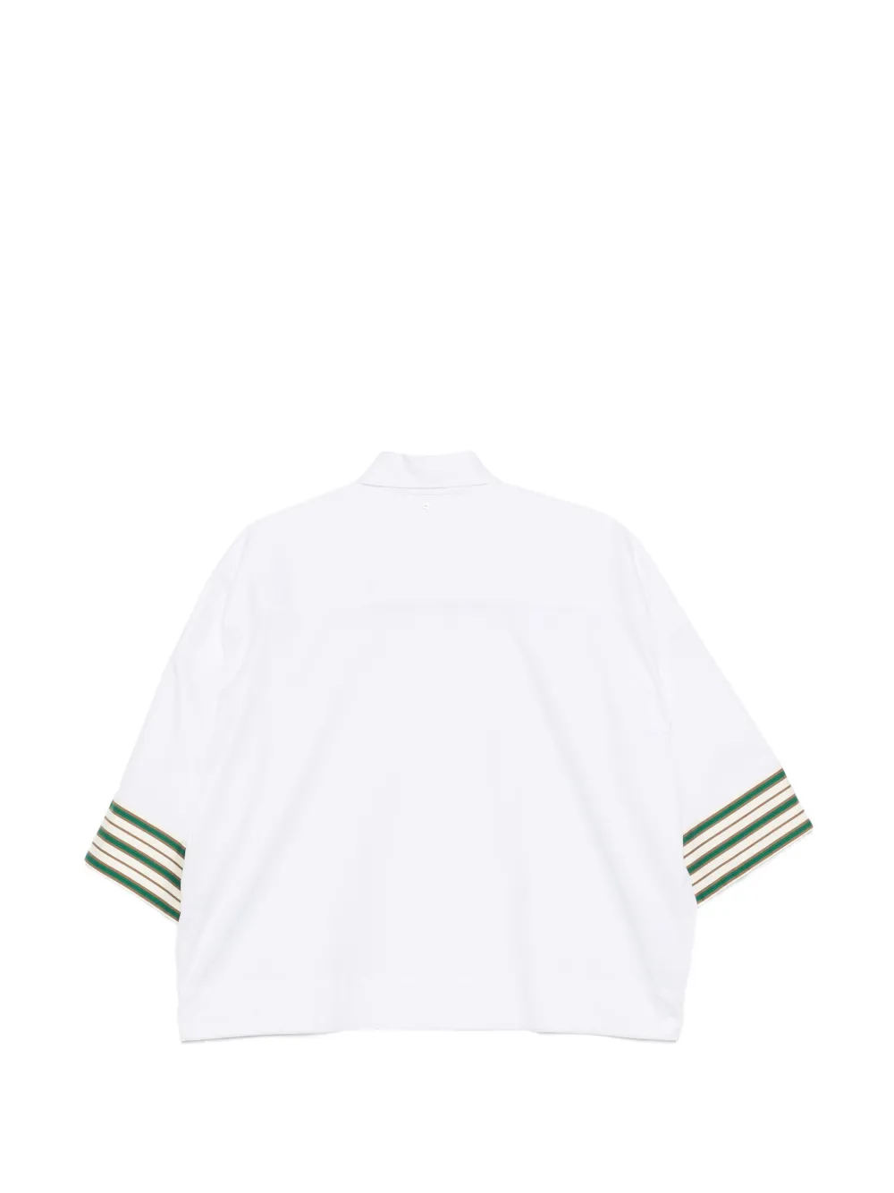 Lorena Antoniazzi striped-cuff short-sleeve shirt Wit