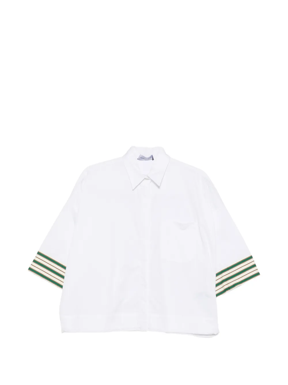 Lorena Antoniazzi striped-cuff short-sleeve shirt Wit