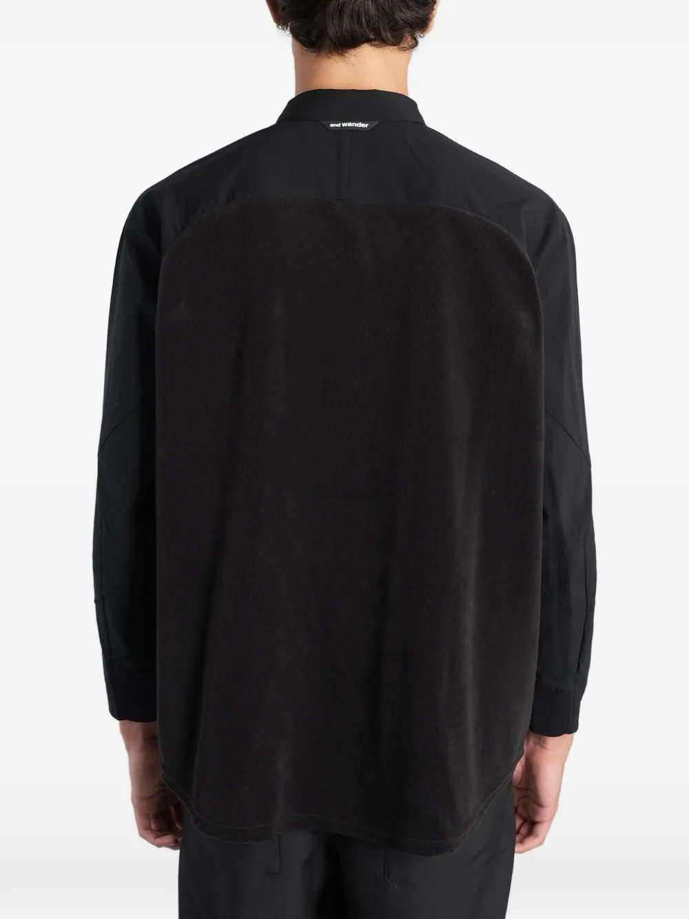 and Wander raglan-sleeve press-stud shirt Zwart