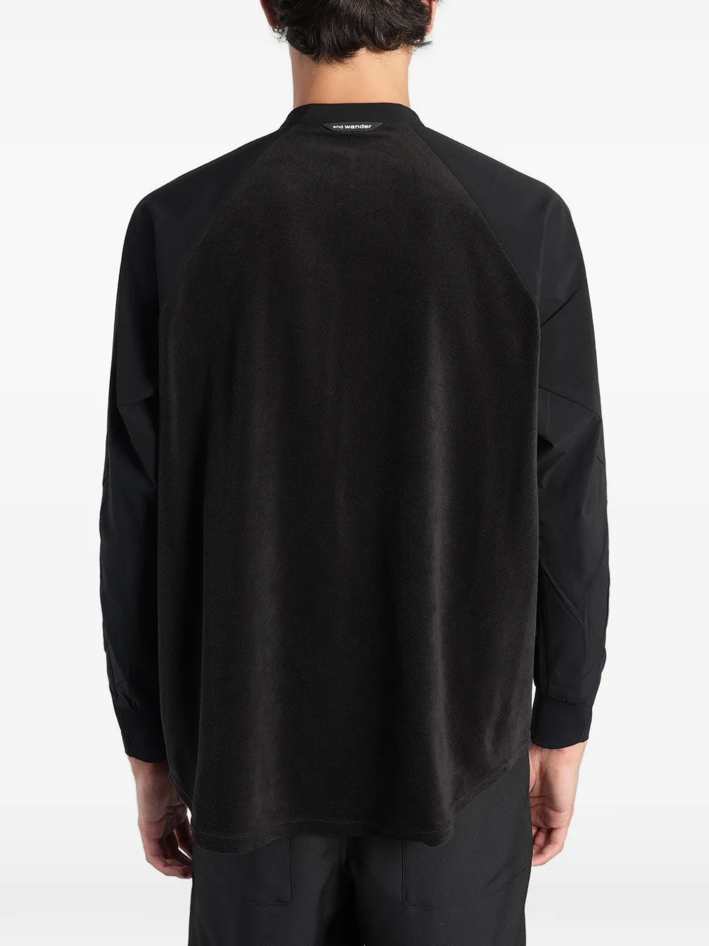 and Wander fleece-back raglan-sleeve shirt Zwart