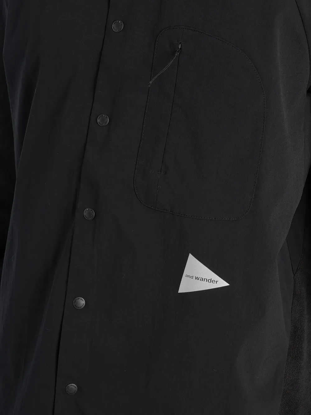 and Wander fleece-back raglan-sleeve shirt Zwart