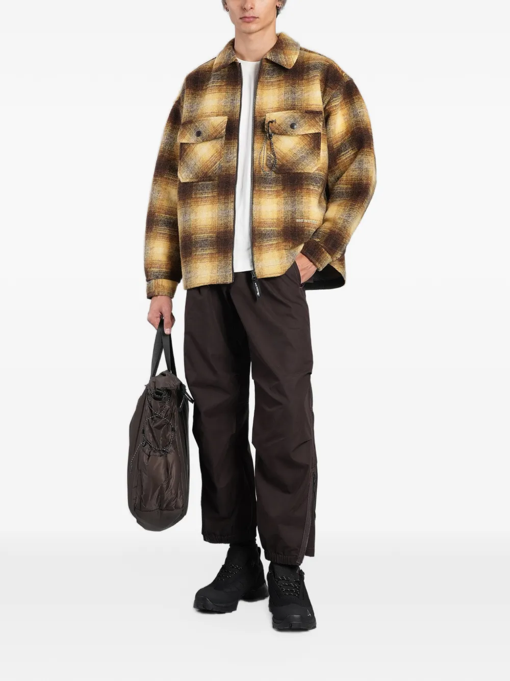 and Wander belted zip-cuff straight-leg cargo trousers Bruin