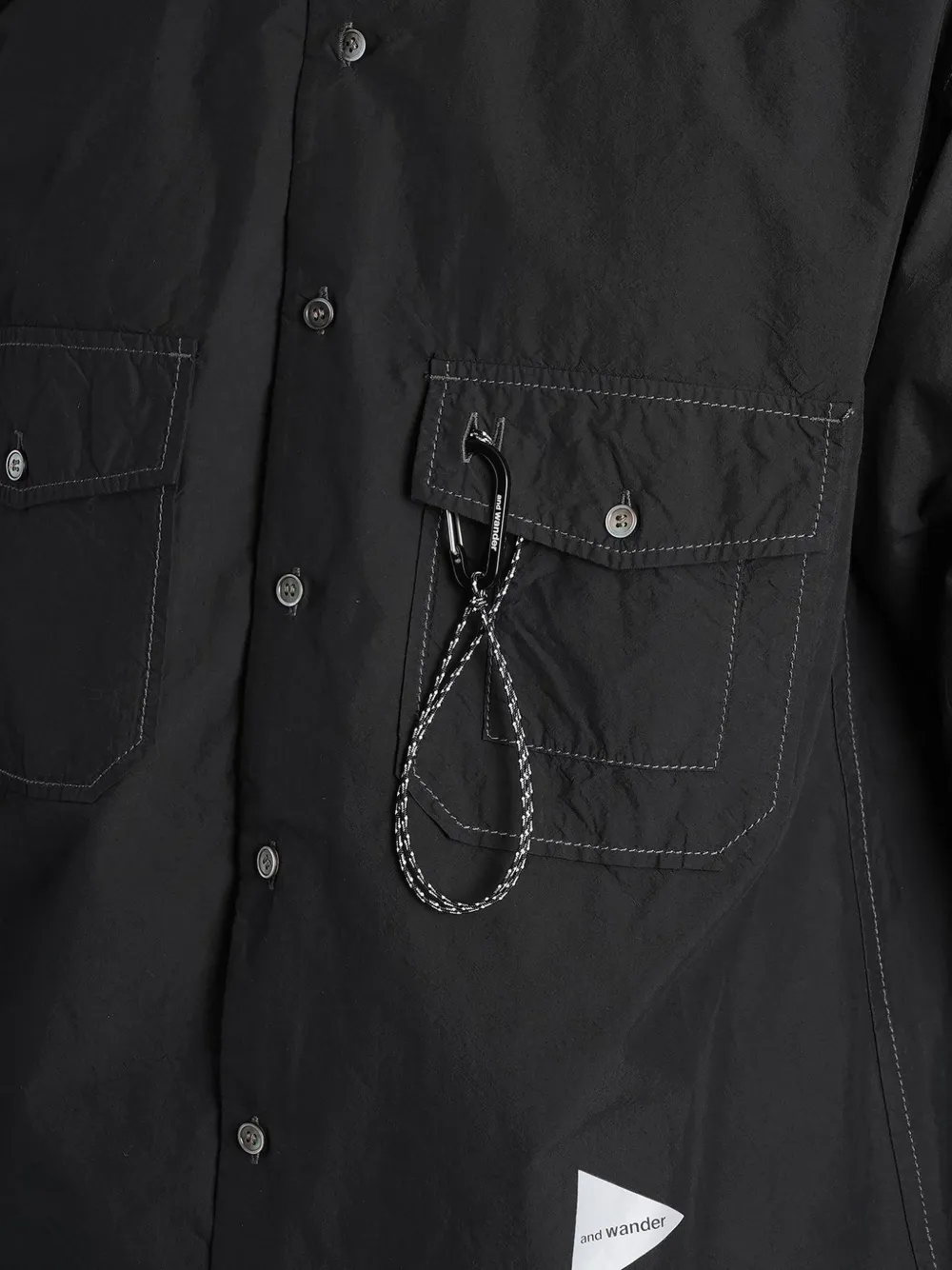 and Wander Cordura logo-print flap-pockets shirt Zwart