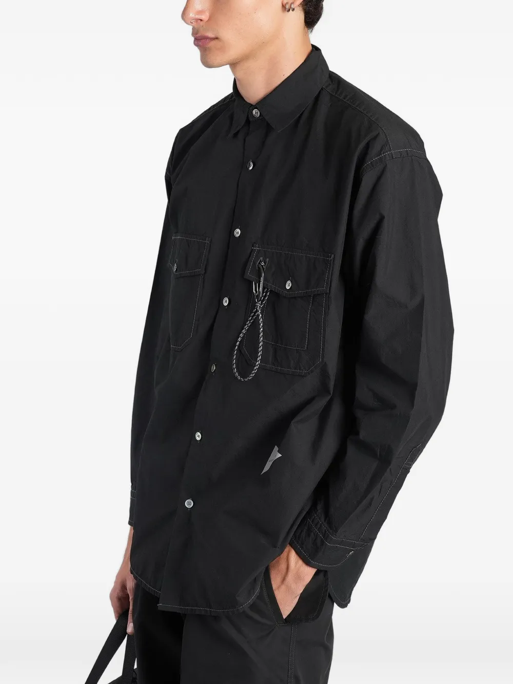 and Wander Cordura logo-print flap-pockets shirt Zwart