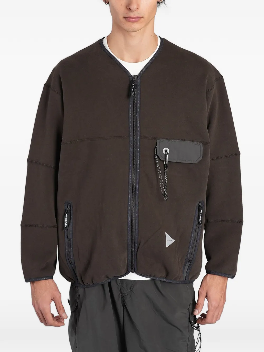 and Wander zip-up fleece jacket - Braun