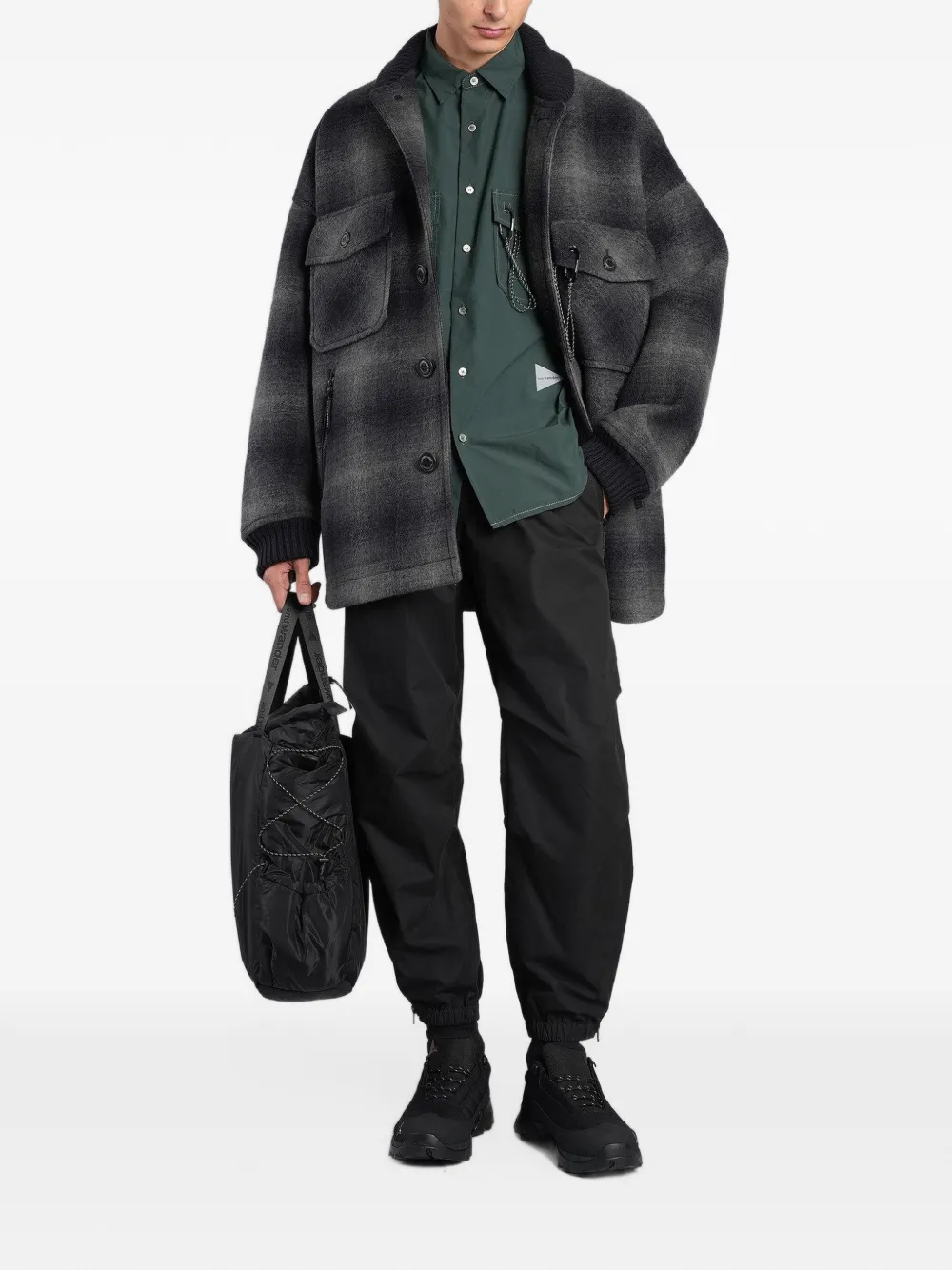 and Wander Cordura logo-print pocket shirt Groen