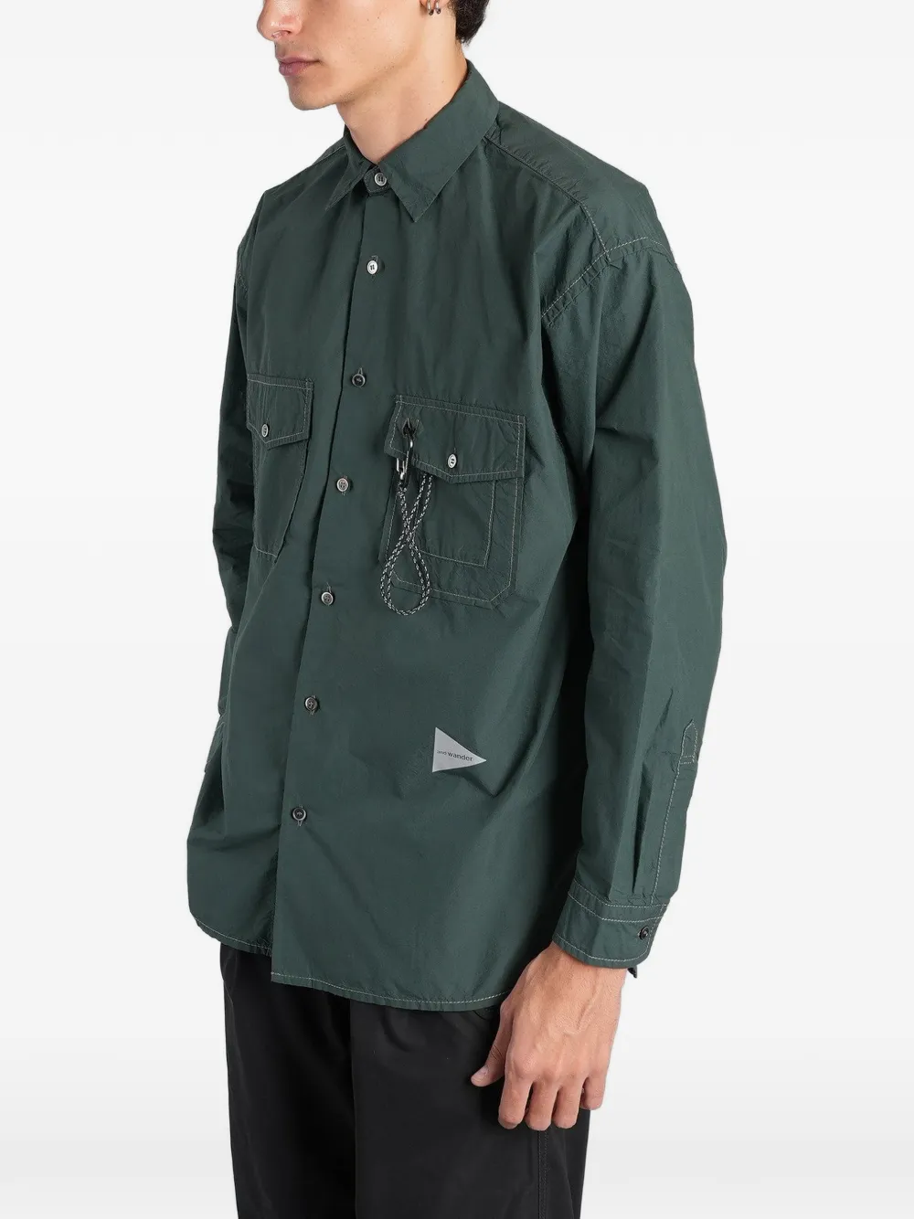 and Wander Cordura logo-print pocket shirt Groen