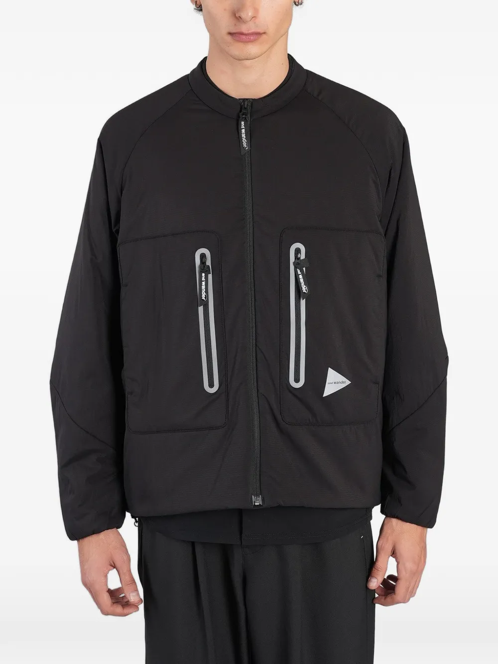 and Wander zip-up pocket-detail jacket | Black | Image 1
