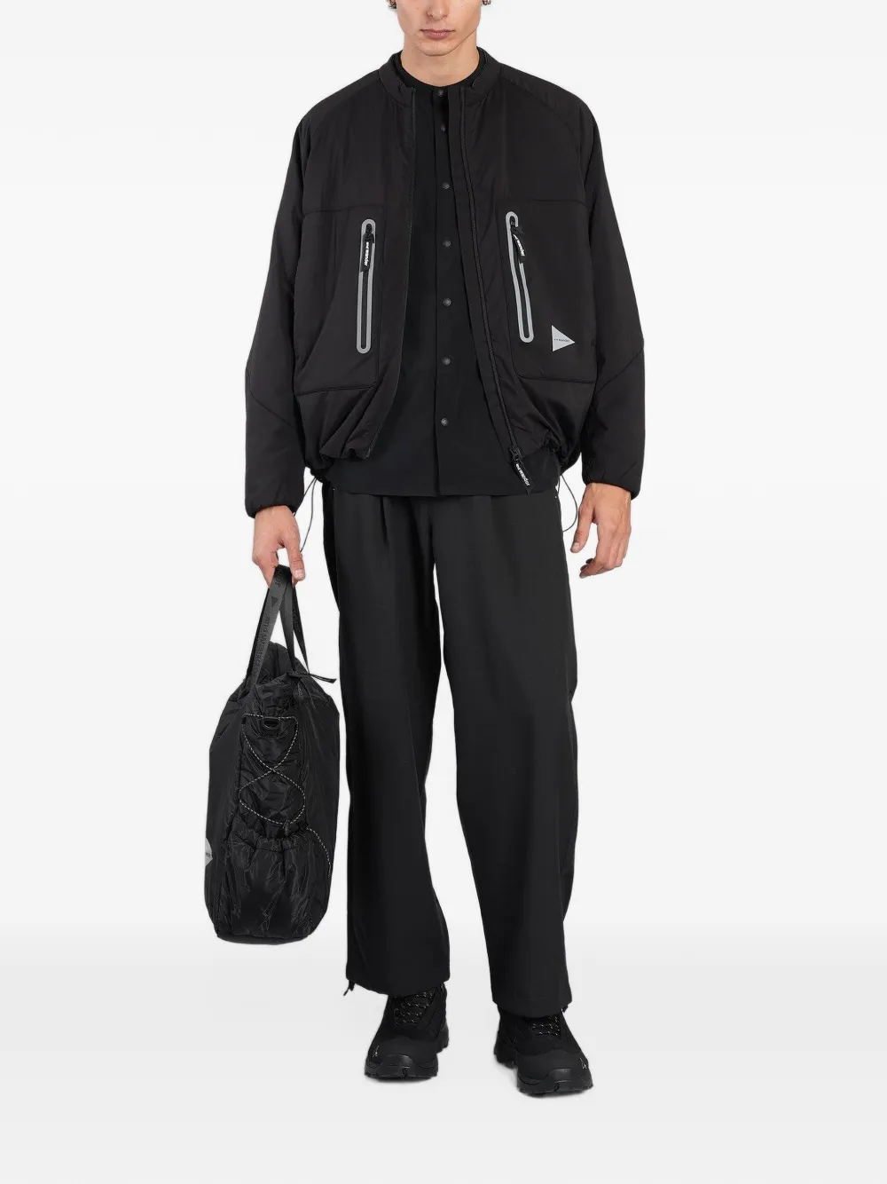 and Wander zip-up pocket-detail jacket Zwart