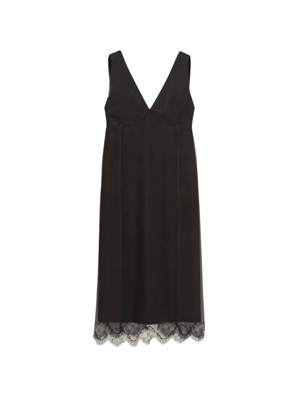 Carven lace-trim midi dress - Schwarz