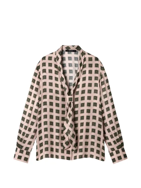 Smythe medallion-print necktie blouse