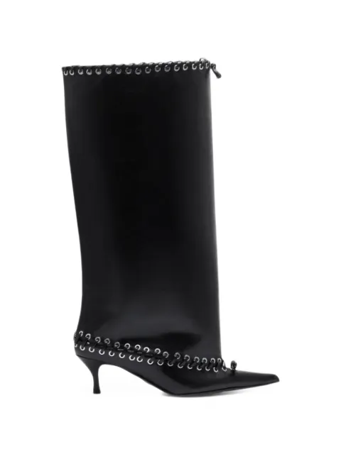 August Barron lace-up pointed-toe boots