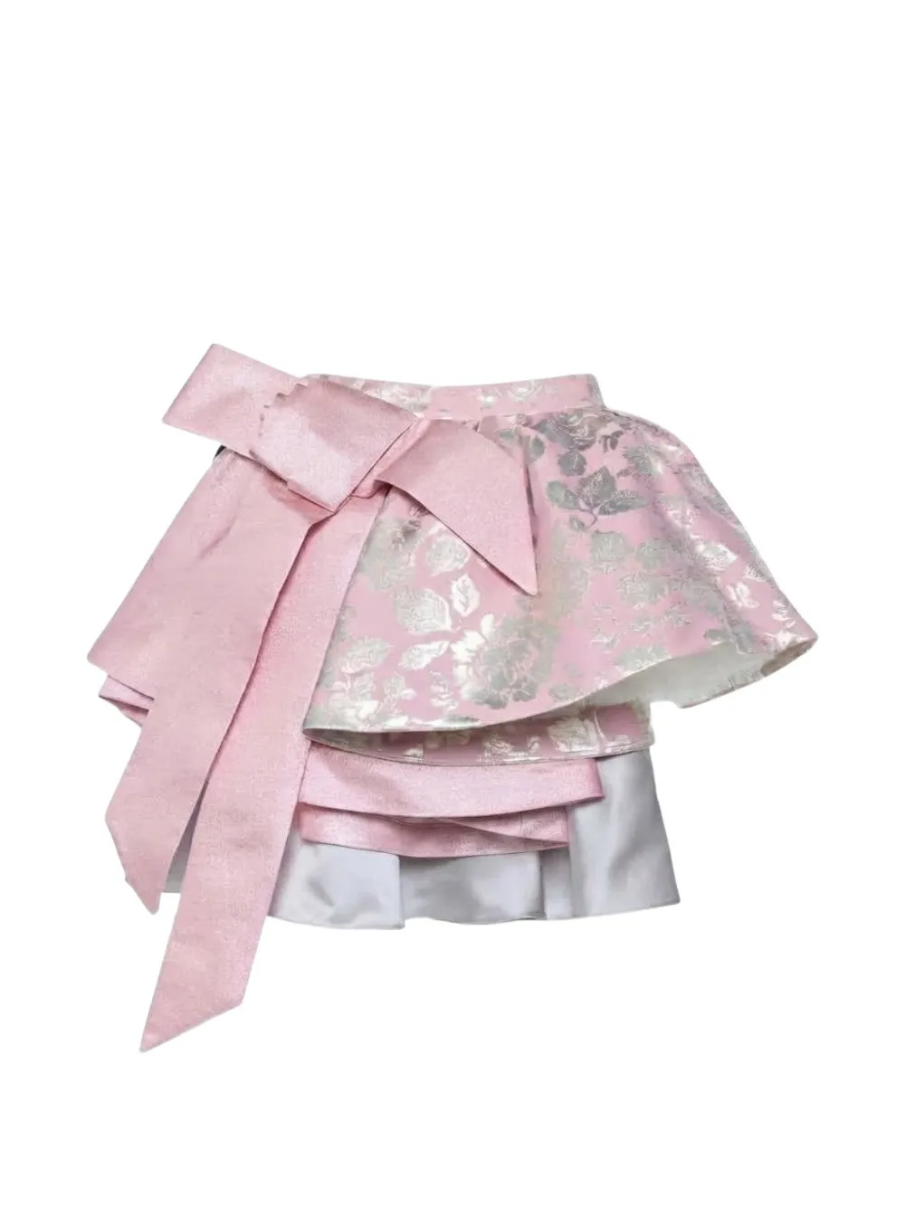 August Barron bow-detail layered midi skirt