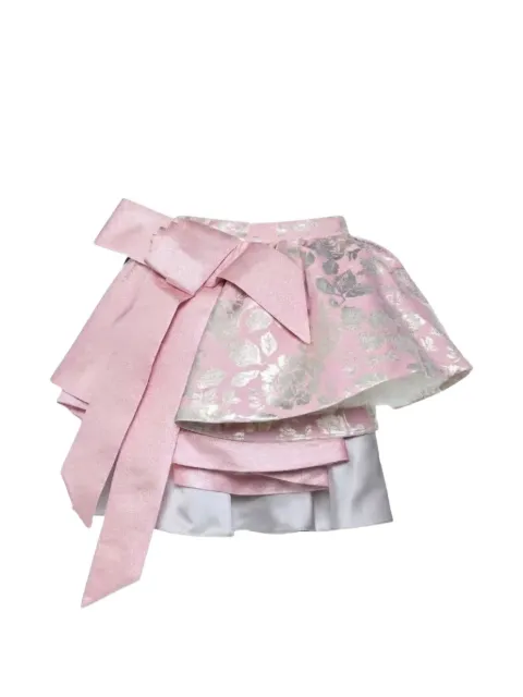 August Barron bow-detail layered midi skirt