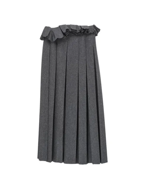 Carven ruffled pleated midi skirt
