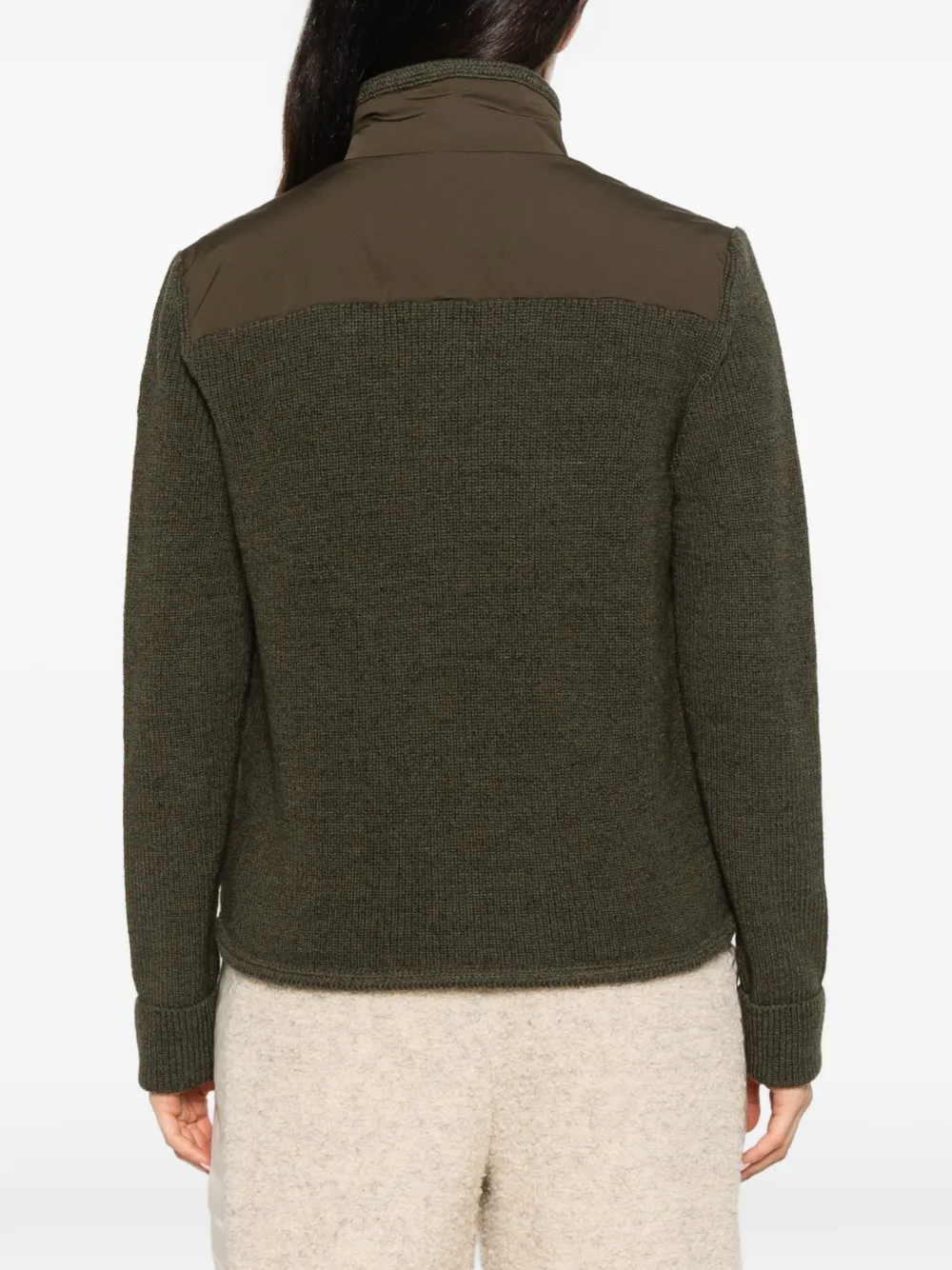 Moncler Grenoble quilted panel-detail sweater Groen