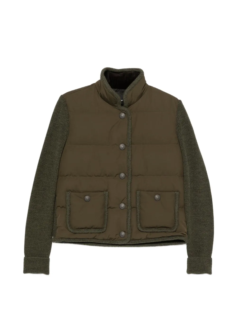 Moncler Grenoble quilted panel-detail sweater Groen